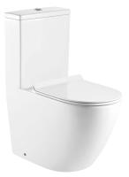 Унитаз-моноблок AZARIO MORANO 680x370х830 напольный, безободковый, в комплекте со смывным механизмом Geberit и сиденьем дюропласт микролифт (AZ-1001-G)