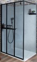 Душевая стенка Jacob Delafon Nouvelle Vague 30 E94WS30-B1 профиль черный матовый, стекло прозрачное