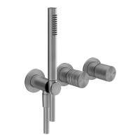 Смеситель Gessi Habito Trame 70338#031 настенный встраиваемый, однорычажный, с перелючателем на 2 положения, с ручным душем, настенным держателем, цвет хром