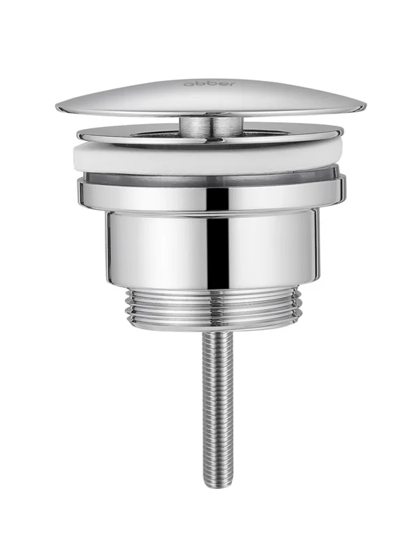 Донный клапан Abber AF0012 для раковины, без перелива, фиксированный, хром