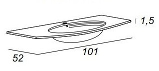 раковина накладная 101 cezares comfort 82416, белая