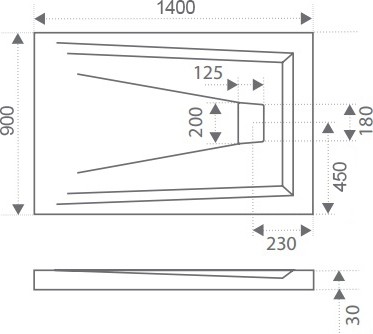 душевой поддон из искусственного камня good door атриум 140x90 белый лп00005