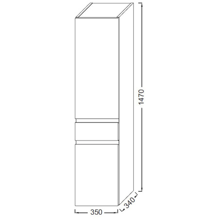 шкаф пенал jacob delafon madeleine eb2069d-j54 35x34x147см, подвесной, правый, цвет серый матовый