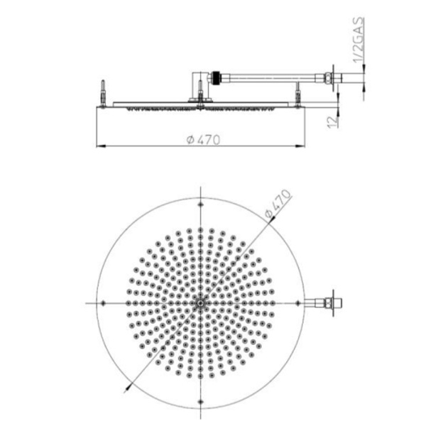 верхний душ bossini rectangular h38458.045 сатинированная нержавеющая сталь