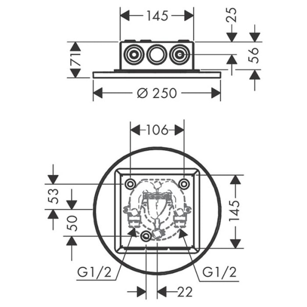 верхний душ axor showersolutions 35298000 хром