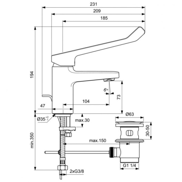 смеситель для раковины ideal standard ceraplan bd218aa