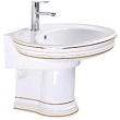 Раковина CeramaLux LuxClassic 4290 подвесная, с полупьедесталом, 75x57 см, белая|золото