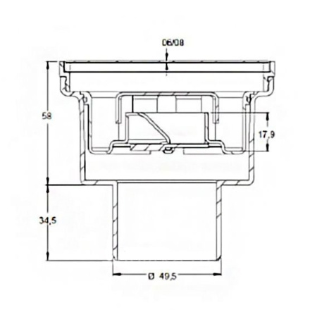 душевой трап berges trend 150x150 091004 с решеткой хром