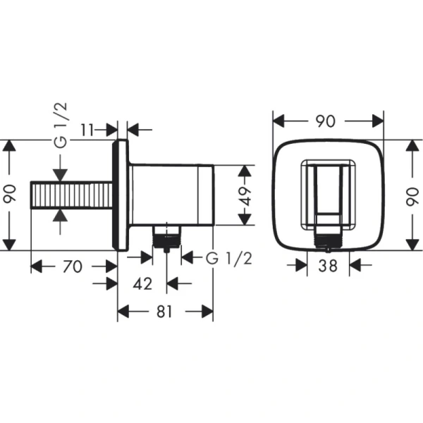 подключение для душевого шланга с держателем hansgrohe fixfit q 26887670