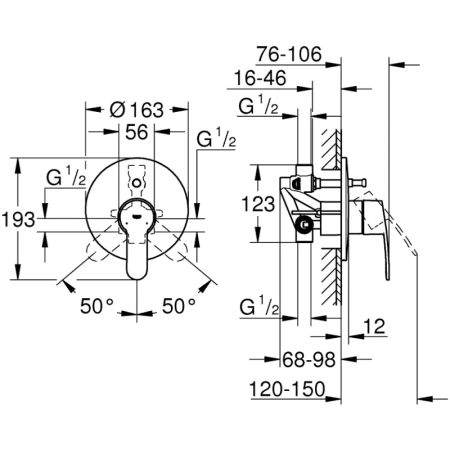 смеситель для ванны grohe eurostyle cosmopolitan 33637002