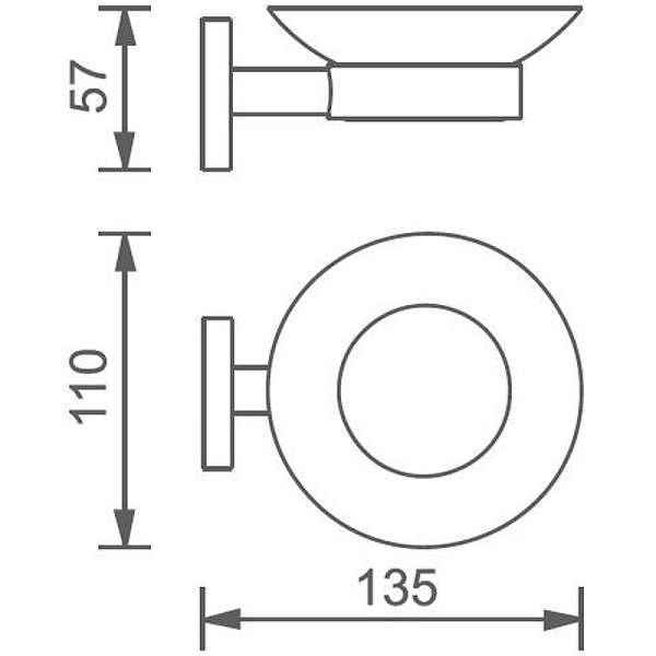 Мыльница Aquanet 4585 264907 Хром