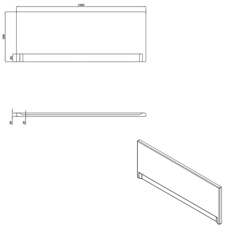 фронтальная панель для ванны cersanit universal type 1 150 63326 белая