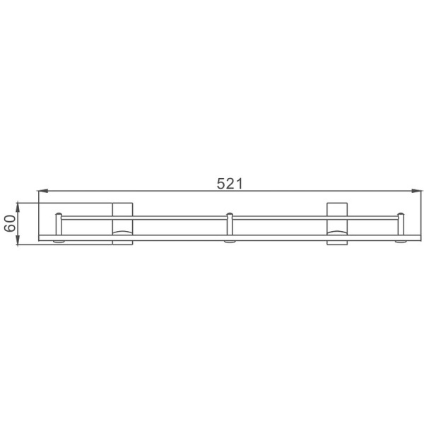 Стеклянная полка Haiba HB8807 цвет хром