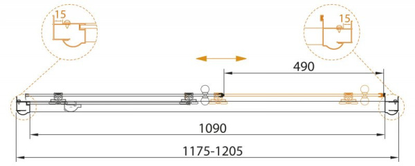 душевая дверь 120,5 cezares giubileo-bf-1-120-c-br прозрачное