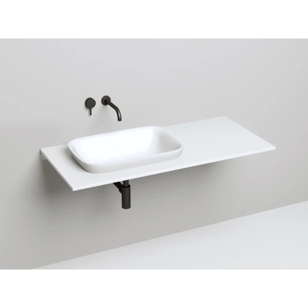раковина salini marea 02 1802202m полувстраиваемая, 59.8x39.8 см, из искусственного камня s-stone, белая матовый