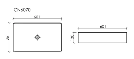 раковина ceramicanova element cn6070 накладная, 60.1x36.1 см, белая