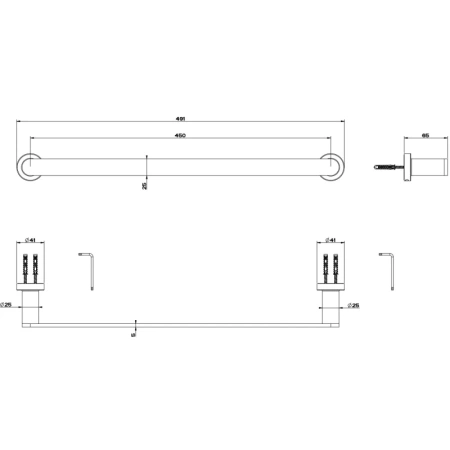 полотенцедержатель 45 см gessi emporio 38900#149 цвет finox