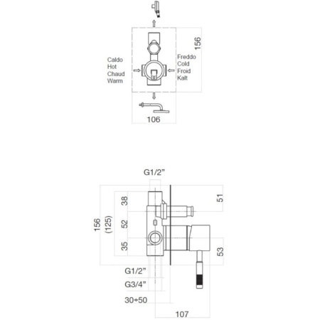смеситель для ванны webert rimini ri860101560