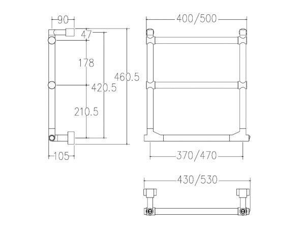 полотенцесушитель электрический margaroli sole 370-512/3 5123703crnb хром