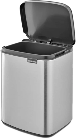 мусорное ведро brabantia bo 222962 7 л, матовая сталь