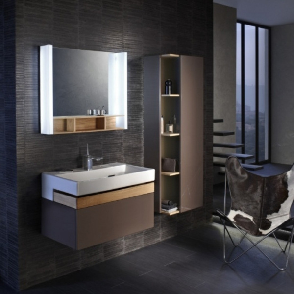 зеркало jacob delafon terrace 80 eb1181-nf с подсветкой белое древесное с сенсорным выключателем