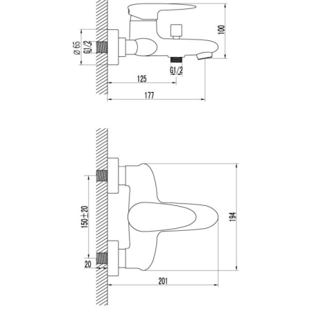 смеситель для ванны с душем lemark status lm4402c