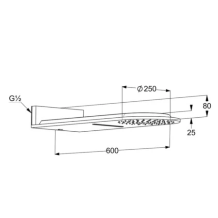 верхний душ 600х250 мм kludi a-qa 6488091-00