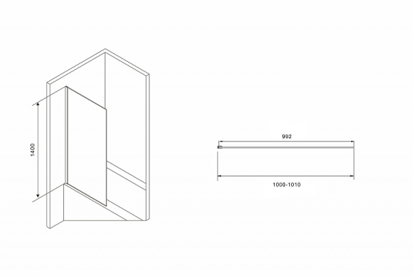 шторка на ванну abber immer offen 100x140 ag71100b профиль черный стекло прозрачное