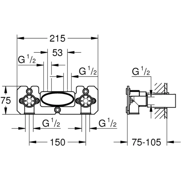 встраиваемый механизм grohe grohtherm smartcontrol 26449000