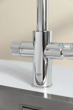 смеситель для кухни grohe blue pure minta 30589000 c фильтром, хром