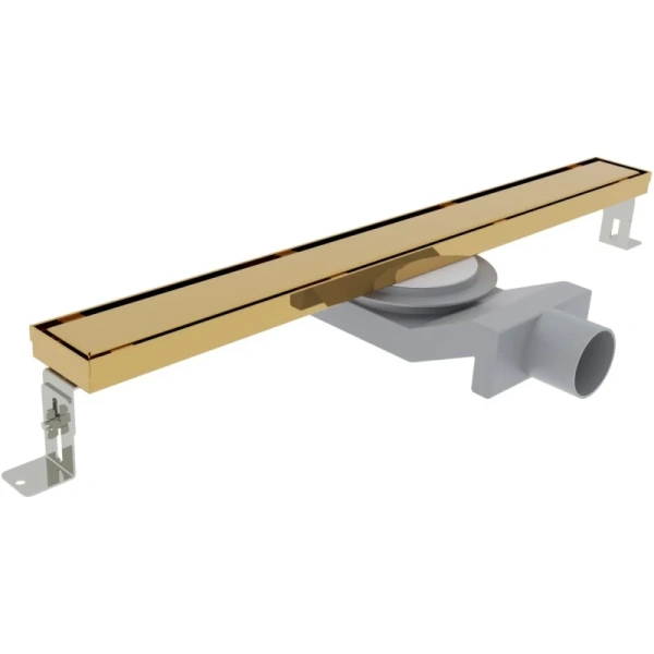 душевой трап (лоток) plumberia selection linear psl100or 100 см, с решеткой, 2 в 1 под плитку, золотой