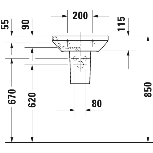 раковина подвесная duravit durastyle 45 см 070845 00 00