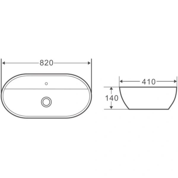 раковина накладная belbagno 82 см, bb1347, белая