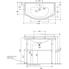 раковина kerasan retro 105001 подвесная, 100x54 см, белая