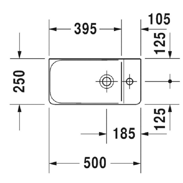 раковина подвесная duravit p3 comforts 0715500070