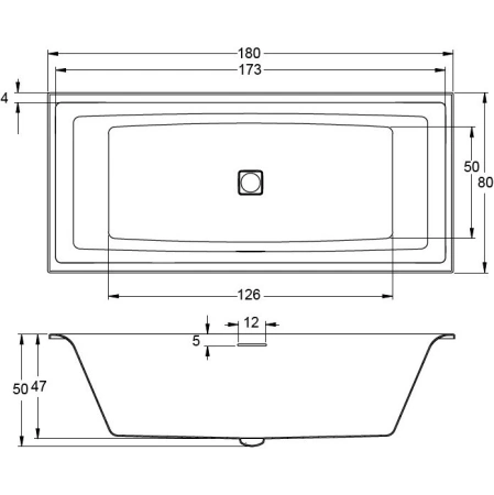 акриловая ванна riho still square 180х80 b099003005 (br0100500k00130) led r без гидромассажа