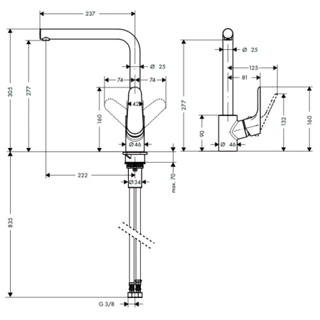 смеситель для кухонной мойки hansgrohe focus m41 31817000