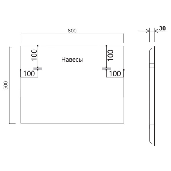 зеркало 80х60 см vincea vlm-3vn800-2