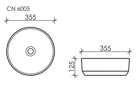 раковина ceramicanova element cn6005 накладная, ø35.5 см, белая