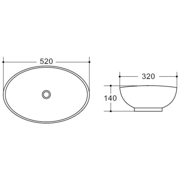раковина накладная belbagno 52 см, bb1147, белая