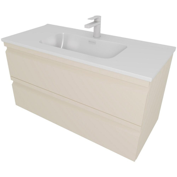 тумба с раковиной aquatek вега 100 aq77100-lc подвесная капучино светлый