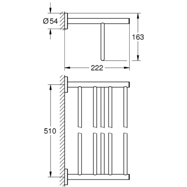 Полка для полотенец 56,4 см Grohe BauCosmopolitan 40462001