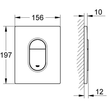 кнопка смыва grohe arena cosmopolitan 38844kf0 для инсталляции, черный матовый