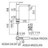 высокий смеситель для раковины nobili abc ab87128/2cr