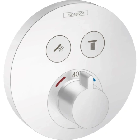 Термостат для ванны Hansgrohe ShowerSelect S 15743700, Ø 15 см, белый матовый