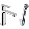 Смеситель Hansgrohe Rebris S 72215000 для раковины, без донного клапана, с гигиеническим душем, хром