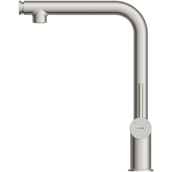 смеситель для кухни cersanit flavis a68238 с выдвижным изливом, сатин