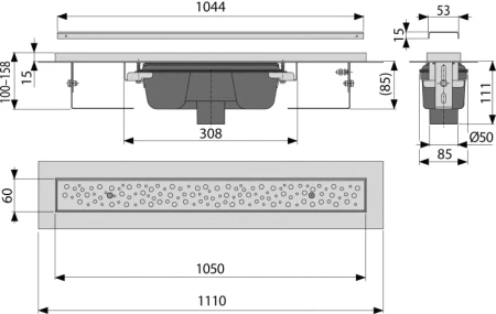 душевой лоток alcaplast apz1011-1050l