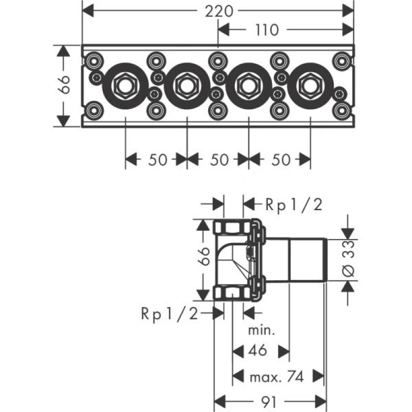 скрытая часть 1/2" axor 45443180