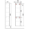 пенал подвесной белый глянец r jorno wood wood.04.150/p/w